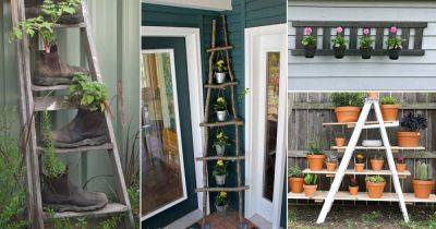17 Ingenious DIY Vertical Ladder Planter Ideas For Container Gardeners - balconygardenweb.com