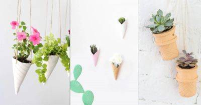 8 Lovely DIY Ice Cream Cone Planters For Ice Cream Lover Gardeners - balconygardenweb.com