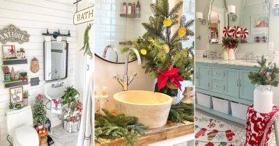 34 Fantastic Christmas Bathroom Decor Ideas with Plants - balconygardenweb.com
