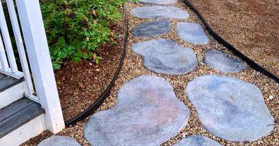 DIY Large Concrete Stepping Stones Shaped Like Natural Stone - hometalk.com