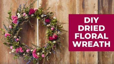 DIY Dried Floral Wreath - gardengatemagazine.com - state Iowa