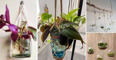 30 Modern Hanging Glass Planter Ideas - balconygardenweb.com - Britain