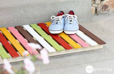 DIY Wooden Doormat - Create A Colorful Welcome! - onegoodthingbyjillee.com