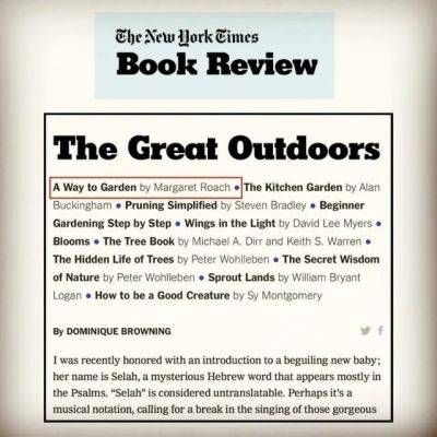 Ny times on my book: ‘sensitive, wise, deliberate, thoughtful and splendidly bossy’ - awaytogarden.com - New York