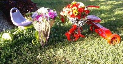 How I Recycled Tricycles Into Charming Yard Decor - hometalk.com