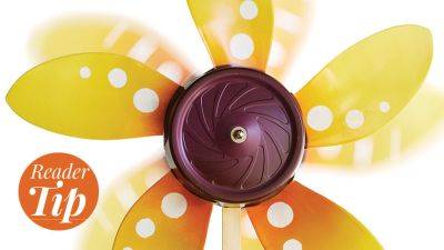 Upcycle a Fan Blade into a Garden Ornament - gardengatemagazine.com